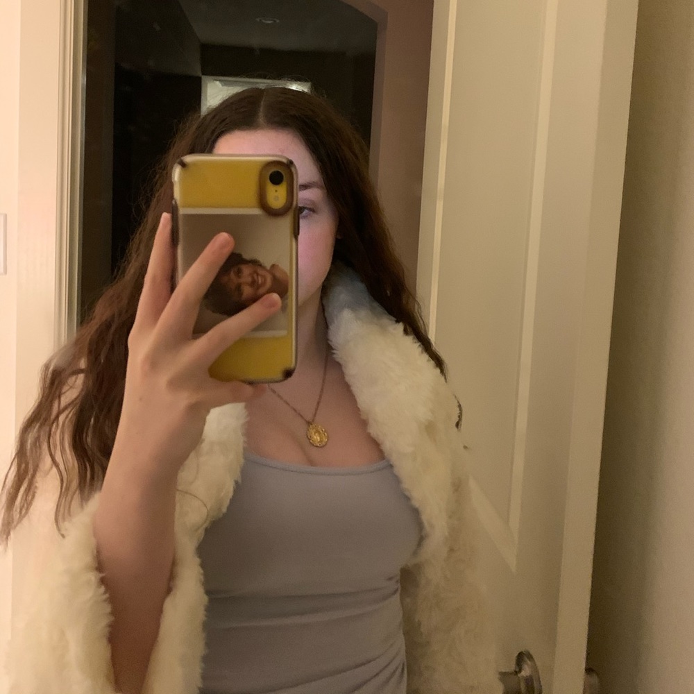 white fluffy american girl cover up